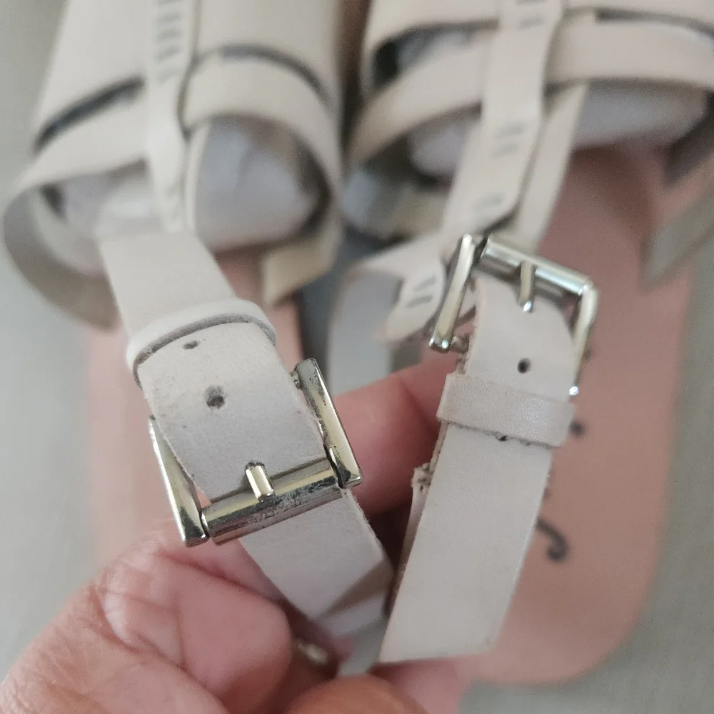 FREE PEOPLE Long Weekend Sandals ~Off White **NEW - Picture 7 of 10